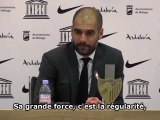 Pep Guardiola et le triplé de Lionel Messi