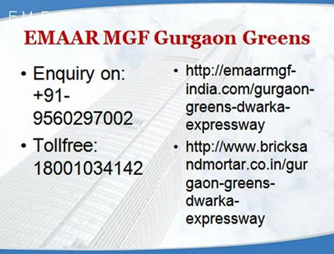 Tollfree: 18001034142, **EMAAR MGF GURGAON GREENS**, Gurgaon Greens Sector 102 Gurgaon