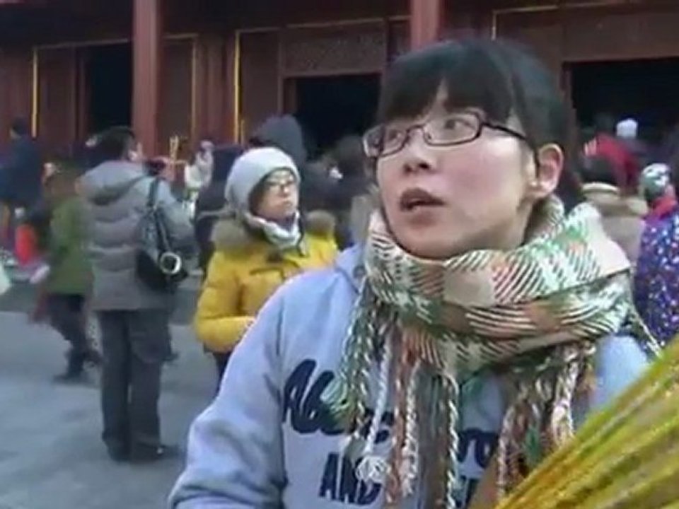 Prayers at old temple on New Year