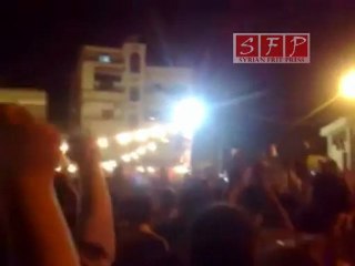 ترحيب أهالي حرستا بأهالي دوما 18-6-2011