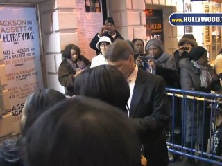 Angela Bassett leaves her final performance of "The Mountaintop"