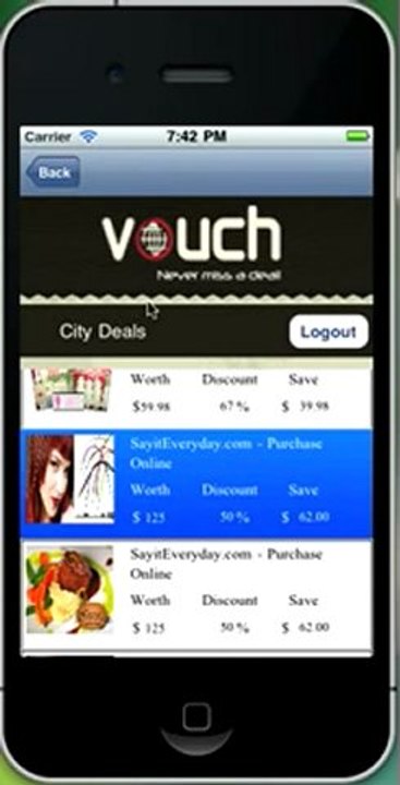 Vouch, a Yipit clone iPhone application is open for iPhone users