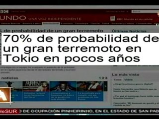 Tokio podría sufrir un devastador sismo (investigación)