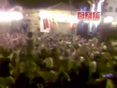 حمص باب هود 13 رمضان تحية لقناة الجزيرة حشود ضخمة 13-8-2011