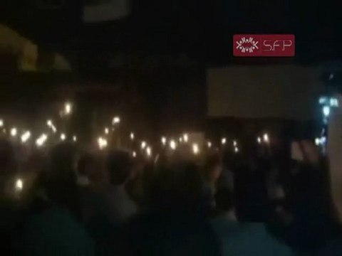 فري برس دوما مظاهرة مسائية شموع الحرية 7 9 2011