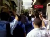 فري برس   مظاهرة طلاب  حمص الميدان مدرسة خالد بن الوليد 25 9 2011