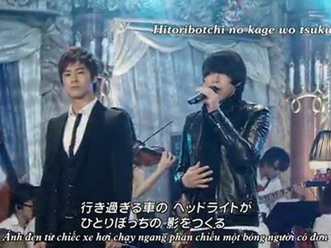 [TVfXQVN's Karaoke + Vietsub] 20091202 FNS Music Festival - Tohoshinki - Rainy Blue