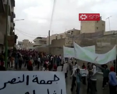 فري برس معرة النعمان مظاهرات جمعة النصر لشامنا ويمننا 30 9 2011