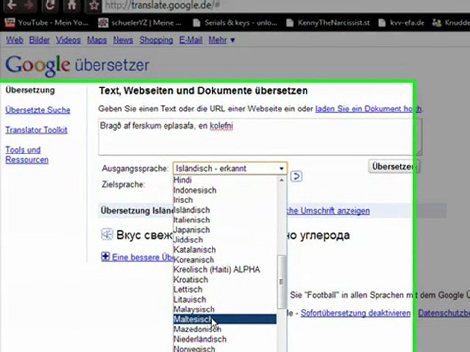 Google Übersetzer übersetzt .