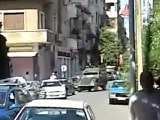 فري برس   مصفحة الجيش لتفريق مظاهرة شارع الملعب حمص جمعة أحرار الجيش 14 10 2011