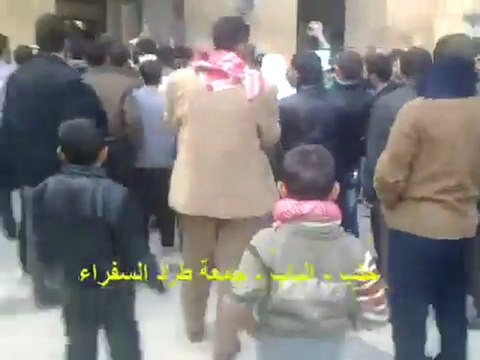 فري برس حلب الباب جمعة طرد السفراء داخل المسجد 18 11 2011