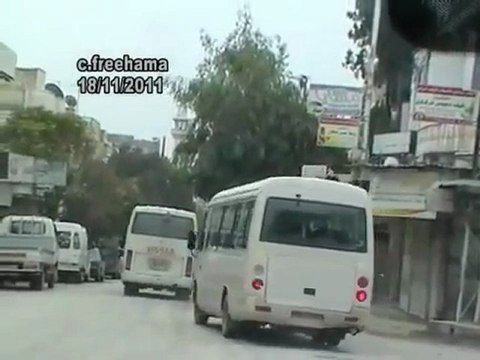 فري برس حماة حي الصابونية انتشار امني كثيف جمعة طرد السفراء 18 11 2011