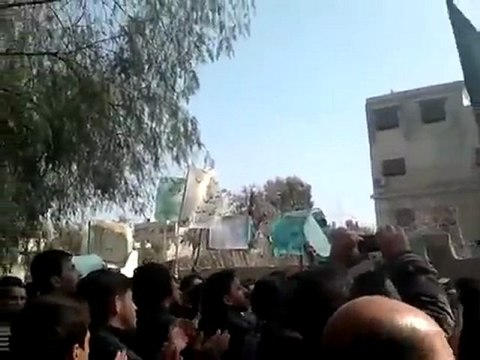 فري برس ريف دمشق عربين مظاهرات جمعة الجيش الحر يحميني 25 11 2011