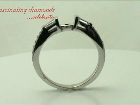 Round Cut Semi Mount Engagement Ring Setting In Bar Setting