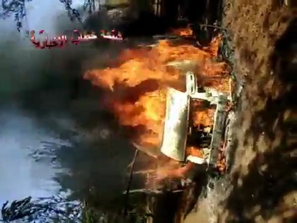 فري برس   حماه بلدة خطاب تخريب عصابات الأمن 27 11 2011