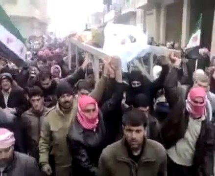 فري برس جبل الزاوية احسم تشييع الشهيد سليمان هنداوي 22 1 2012 جـ1