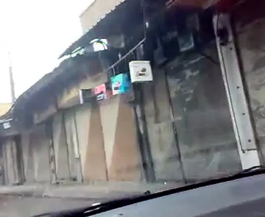 فري برس   ريف دمشق دوما مشاهد الاضراب العام حدادا على شهداء الاثنين 24 1 2012