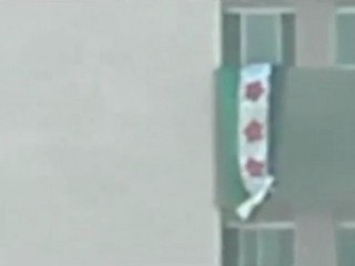 فري برس   حمص أبطال كلية الطب يرفعون علم الأستقلال على الكلية 30 12 2011