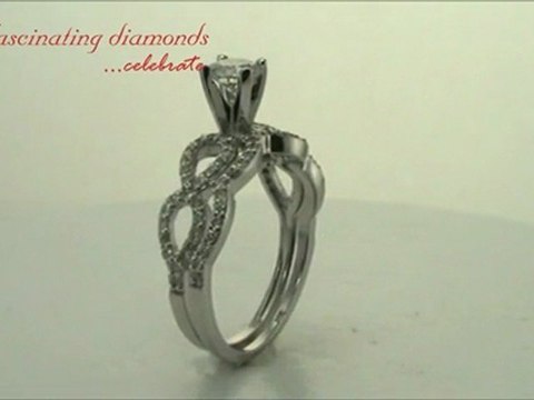 Princess Cut Diamond Split Band Wedding Bridal Ring Set