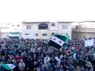 فري برس   معرة النعمان    مظاهرة مع اضراب عام في المدينة 4 12 2011