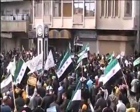 فري برس حمص حي الخالدية جمعة اضراب الكرامة مظاهرة بقيادة الفنانة فدوى سليمانورسالة الى أهل حلب 9 12 2011