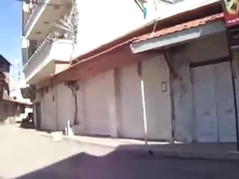 فري برس ريف دمشق الزبداني حرق الإطارات في صباح أحد إضراب الكرامة 11 12 2011 ج2