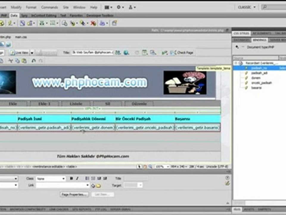 Ders-06 Mysql Verilerini Çekme ve Gösterme