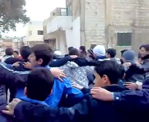 فري برس   دمشق حي القابون مظاهرة طلابية 5 1 2012