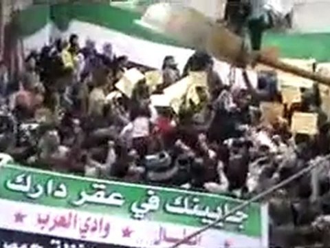 فري برس حمص وادي العرب خروج مظاهرة تطالب بتدويل الملف السوري 6 1 2012