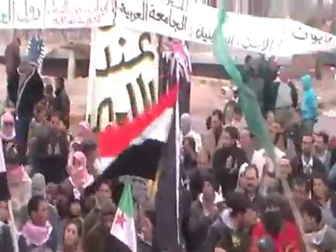 فري برس درعا الطيبة مظاهرة حاشدة في جمعة ان تنصرو الله ينصركم 6 1 2012