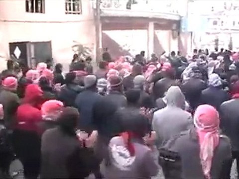 فري برس ريف دمشق بلدة رنكوس القلمون جمعة دعم الجيش الحر 13 1 2012