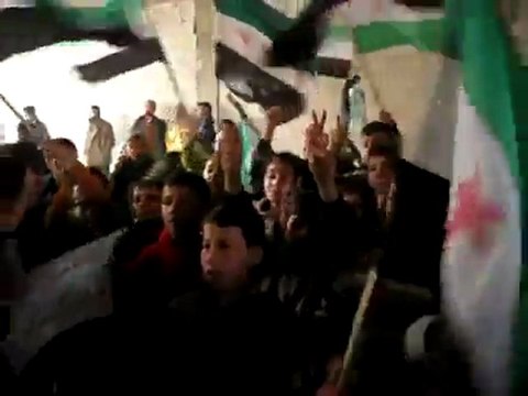 فري برس حماة مظاهرة أطفال حلفايا ريف حماه مسائية الاثنين 16 1 2012