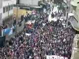 فري برس   معرة النعمان مظاهرة حاشدة بالالاف بوجود المراقبين العرب يطالبون باعدام بشار 15 1 2012