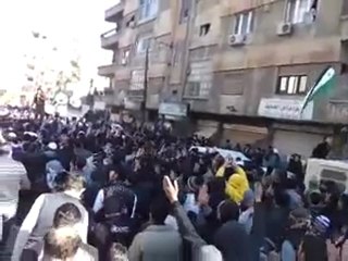 فري برس   مظاهرة زملكا ريف دمشق جمعة معتقلي الثورة 20 1 2012 ج3