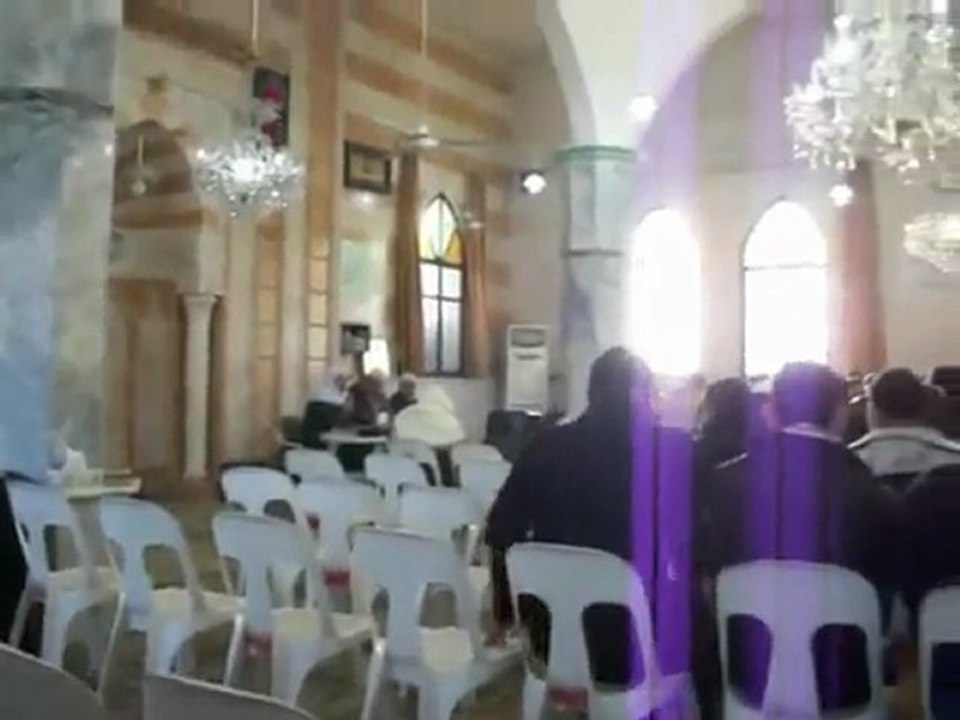 فري برس   ادلب حزانو احد مشايخ الدروز يلقي كلمة بعزاء الشهيد 23 1 2012