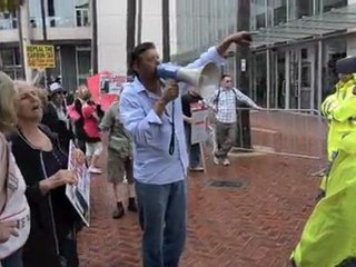 Anti-government protesters in Sydney, Australia