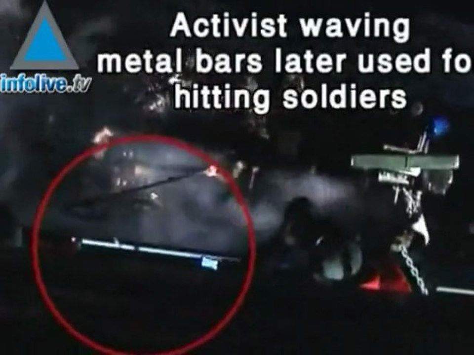 Flotilla peace activists wielded knives and battons