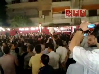 خيمة العزاء في حرستا 18 6 2011