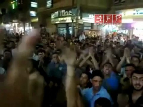 مظاهرات مسائية البوكمال دعما الاهالي حماه 6-7-2011