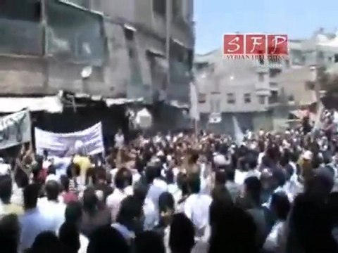 مظاهرات سقبا بريف دمشق جمعة احفاد خالد 22-7-2011