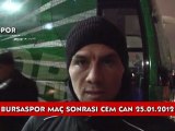 Cem Can açıklama - Gençlerbirliği - Bursaspor maçı sonrası..