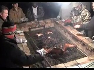 Turning over the meat Myron Mixon Cooking Class Myron Mixon