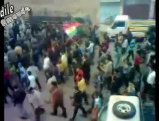 فري برس   مظاهرة عامودا في ذكرى أحياء سينما عامود13 11 2011