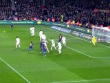 Dani Alves power blast goal - Barcelona 2 - 2 Real Madrid 25.01.2012