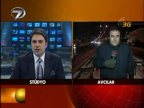 30 Ocak 2012 Ahmet Gemici Yoğun Kar Yağışı TEM 3G canlı bağlantı Haber Saati
