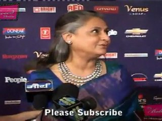 Abhishek and Jaya Bachchan at Apsara Awards 2012