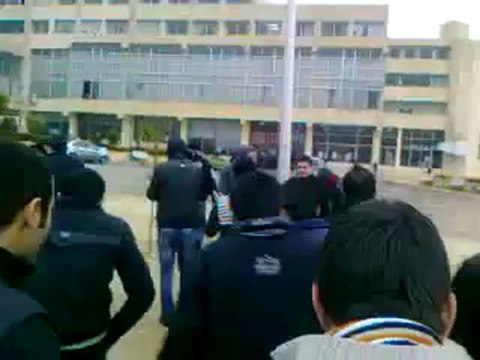 فري برس حلب الجامعة مظاهرة كلية الأداب 25 1 2012