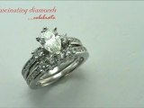 Pear Shaped Diamond Engagement Ring Set With Round And Princess Diamonds