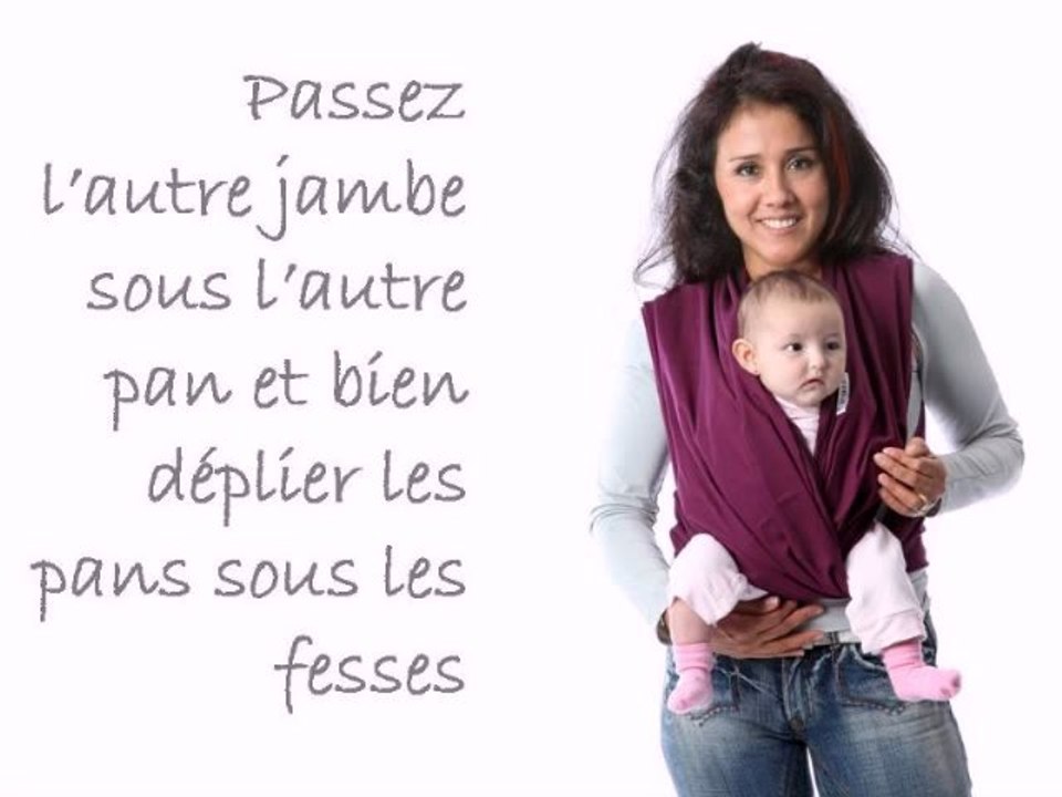 Echarpe de portage sans noeud TI-WAWITA (position face aux autres)