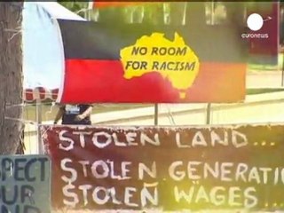 Australian PM gets her shoe back after protest scuffle